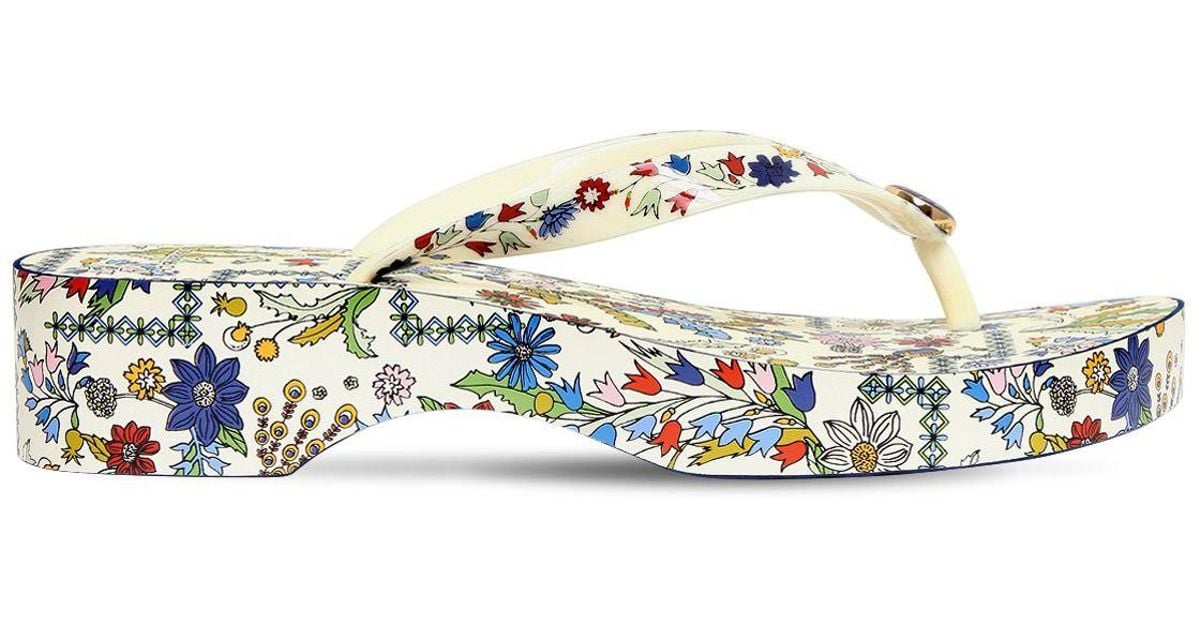 tory burch floral flip flops