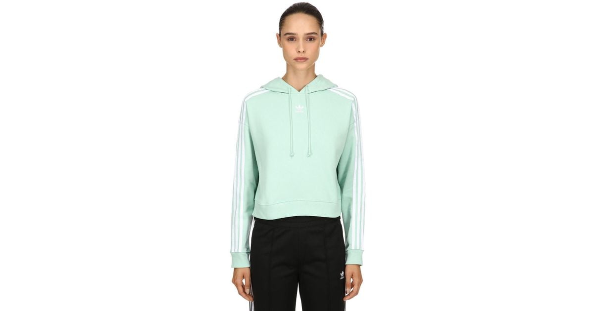 adidas cropped hoodie blush green