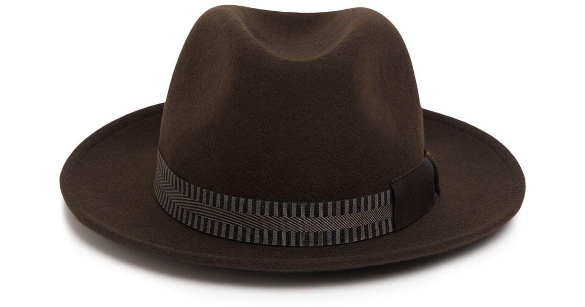 Borsalino 6cm Ricky Wool Felt Hat in Brown for Men | Lyst