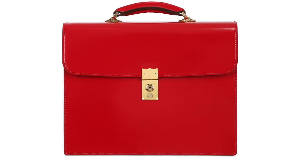 Ohba Cordovan Leather Briefcase in Red for Men Lyst