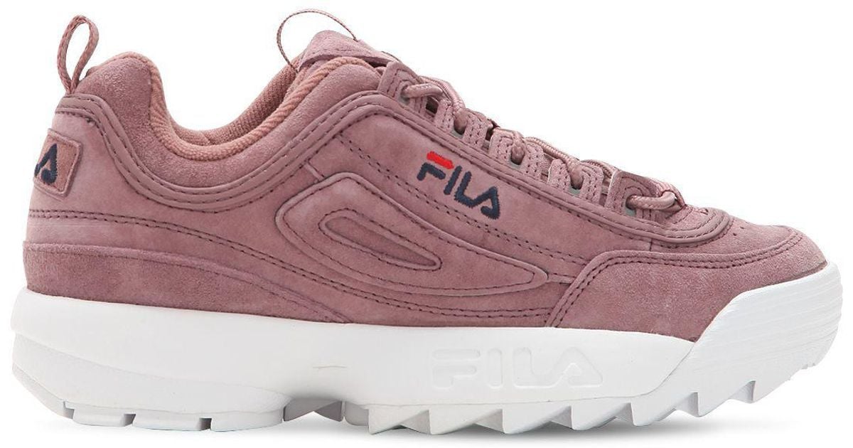 Fila Disruptor Suede Platform Sneakers in Ash Pink (Pink) - Lyst