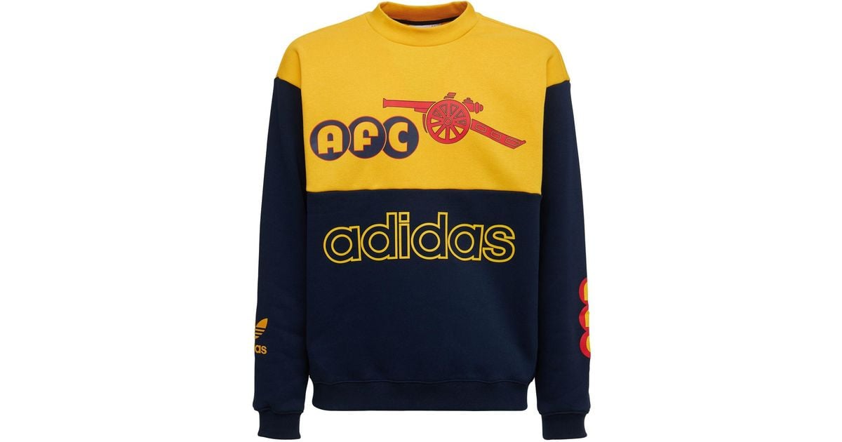 adidas Originals Arsenal Graphic Crew Sweatshirt in Blue for Men | Lyst