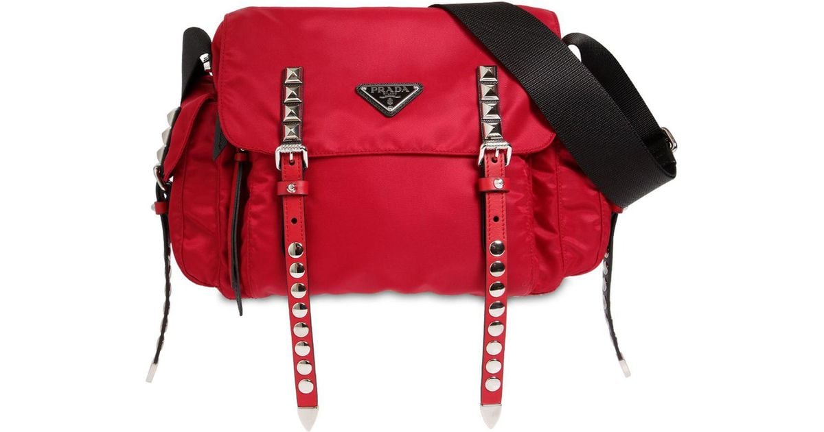 prada canvas shoulder bag