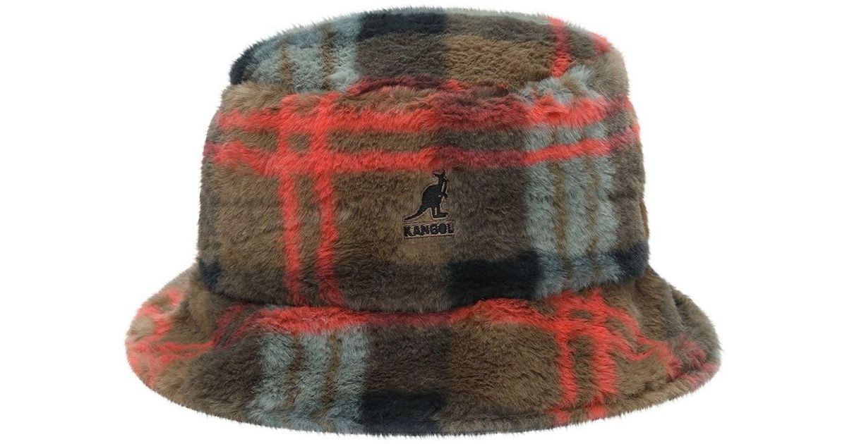 Kangol Faux Fur Bucket Hat in Brown for Men - Lyst