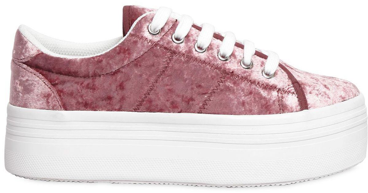 velvet platform sneakers