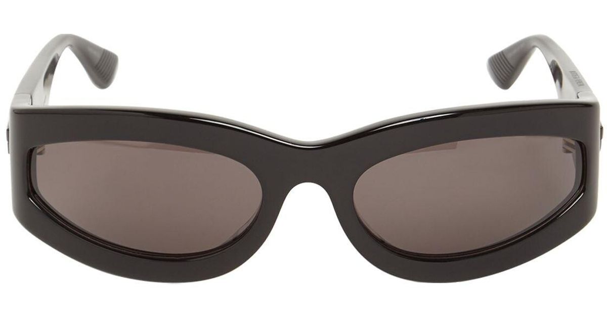 Bottega Bv1089s Oval Acetate Sunglasses in Black Lyst