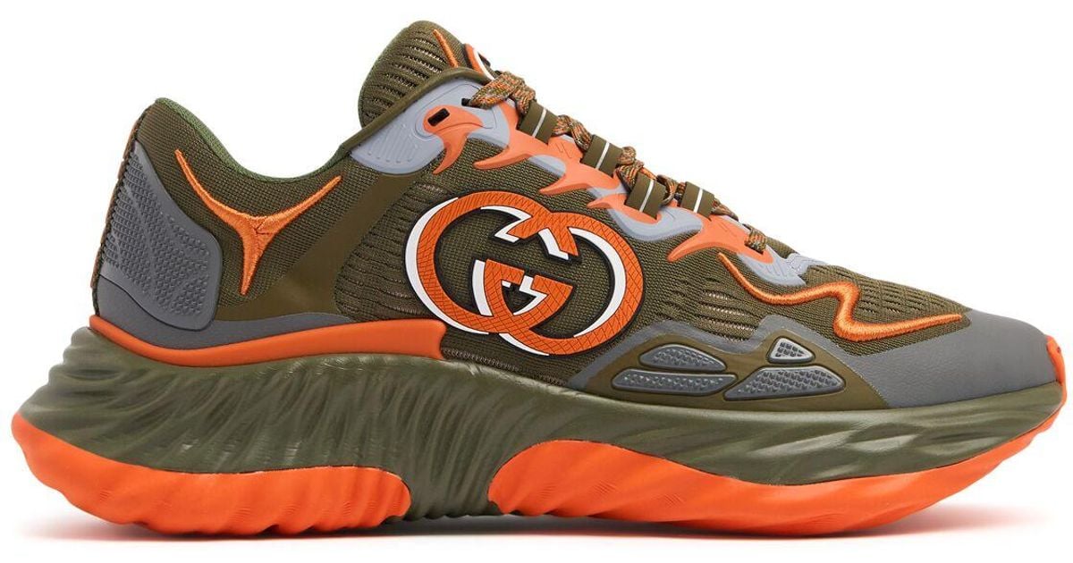 Gucci Ripple Splash Fabric Sneakers in Brown for Men | Lyst