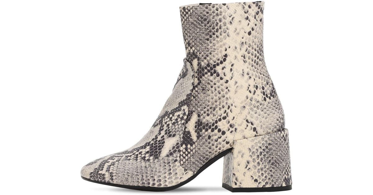Jeffrey Campbell 70mm Python Print Leather Boots in Beige (Natural) - Lyst