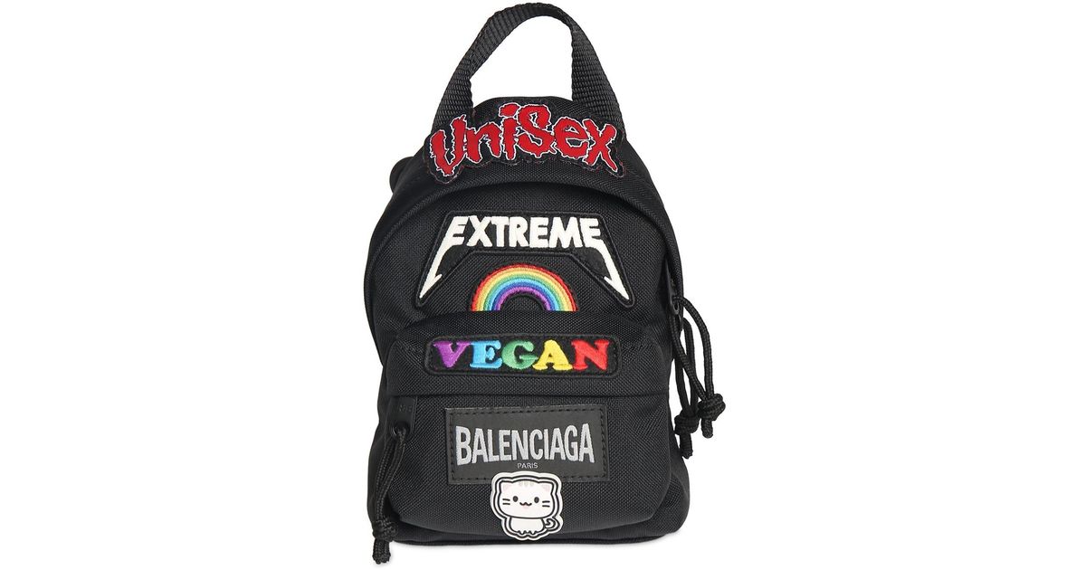 Balenciaga Gamer Patch Oversized Nylon Backpack in Black for Men Lyst