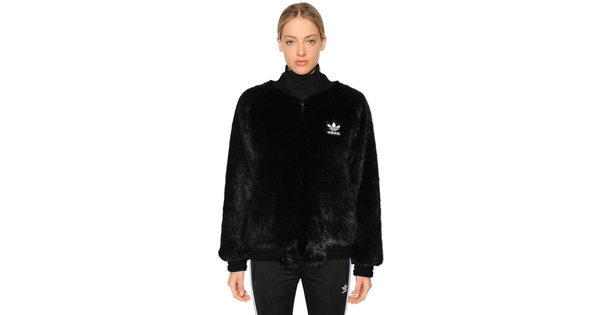 Adidas faux top fur bomber