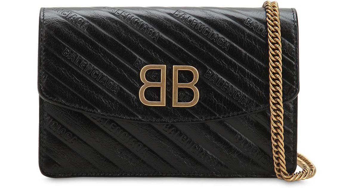 Bb chain leather handbag Balenciaga Black in Leather - 34139065