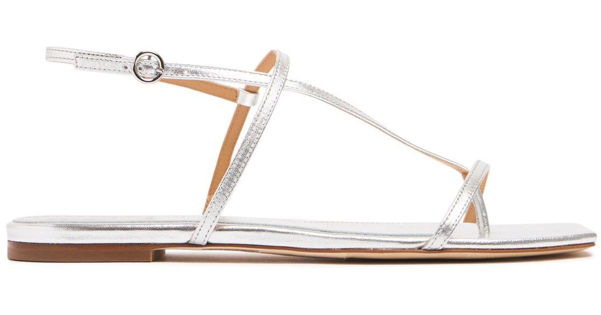 サンダル・ミュール Ella Sandals - Aeyde - Leather - Silver AEYDE Ella metallic leather sandals | NET-A-PORTER