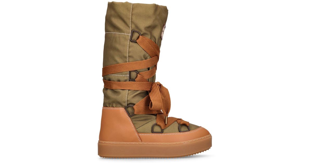 See By Chlo 20mm Naina Nylon Tall Snow Boots in Brown Lyst