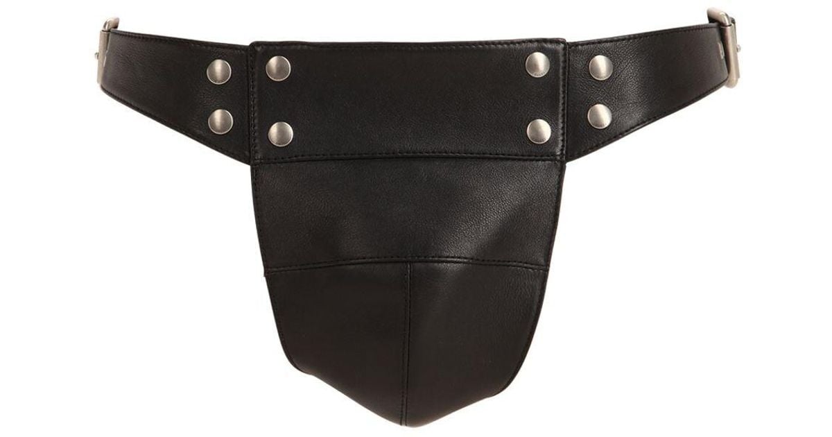 Gucci Adjustable Leather Jockstrap in Black for Men