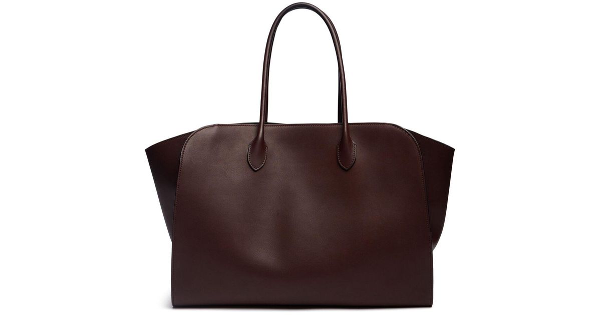The Row Marlo 17 Saddle Leather Tote Bag ブラウン | Lyst
