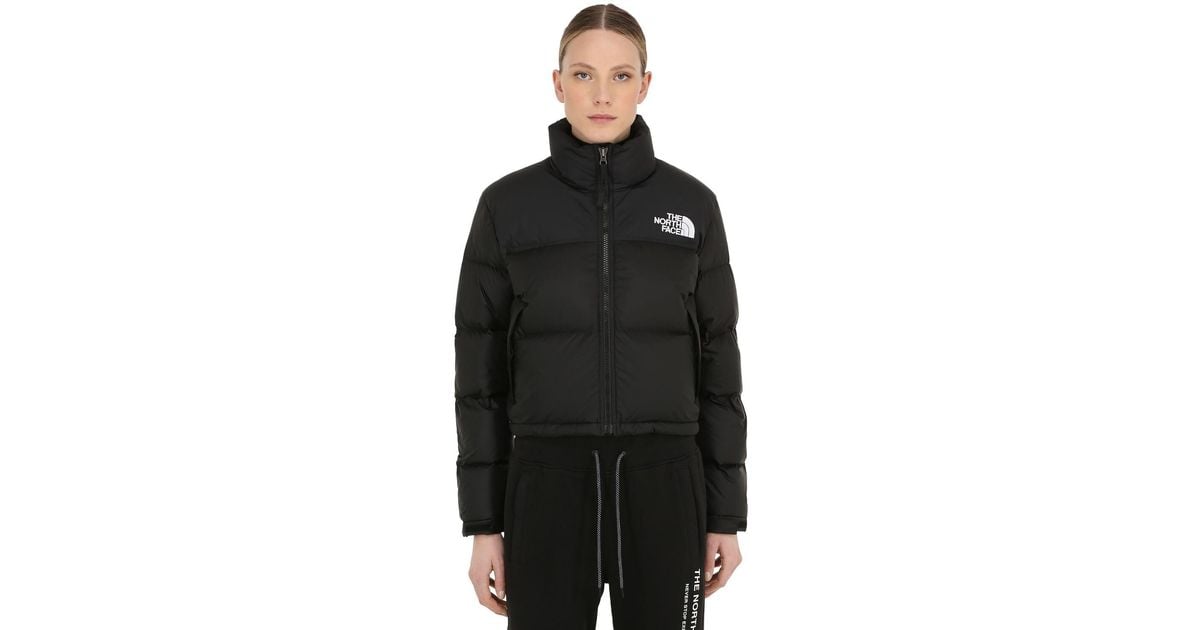 The North Face Synthetic Womens Nuptse Cropped Down Jacket in Black