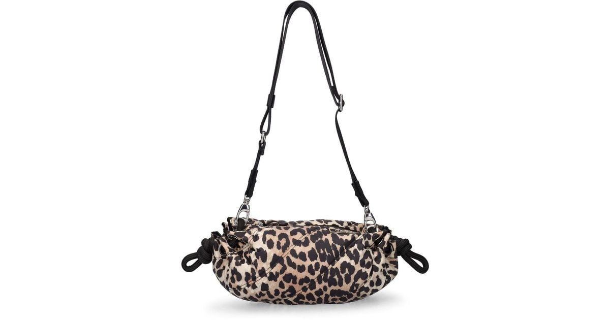 Ganni Small Quilted Recycled Tech Duffle Bag in Leopard (Black) Lyst UK