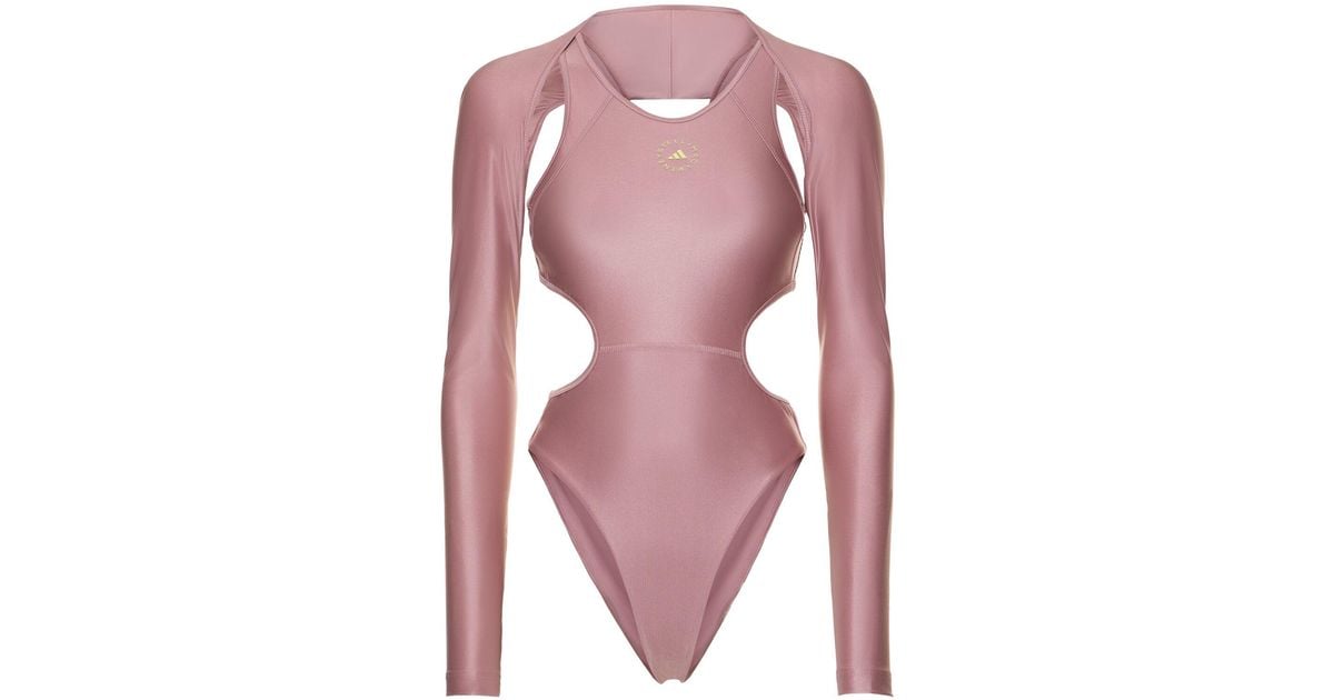 adidas By Stella McCartney Glanzender 2 in 1 body in Pink Lyst DE