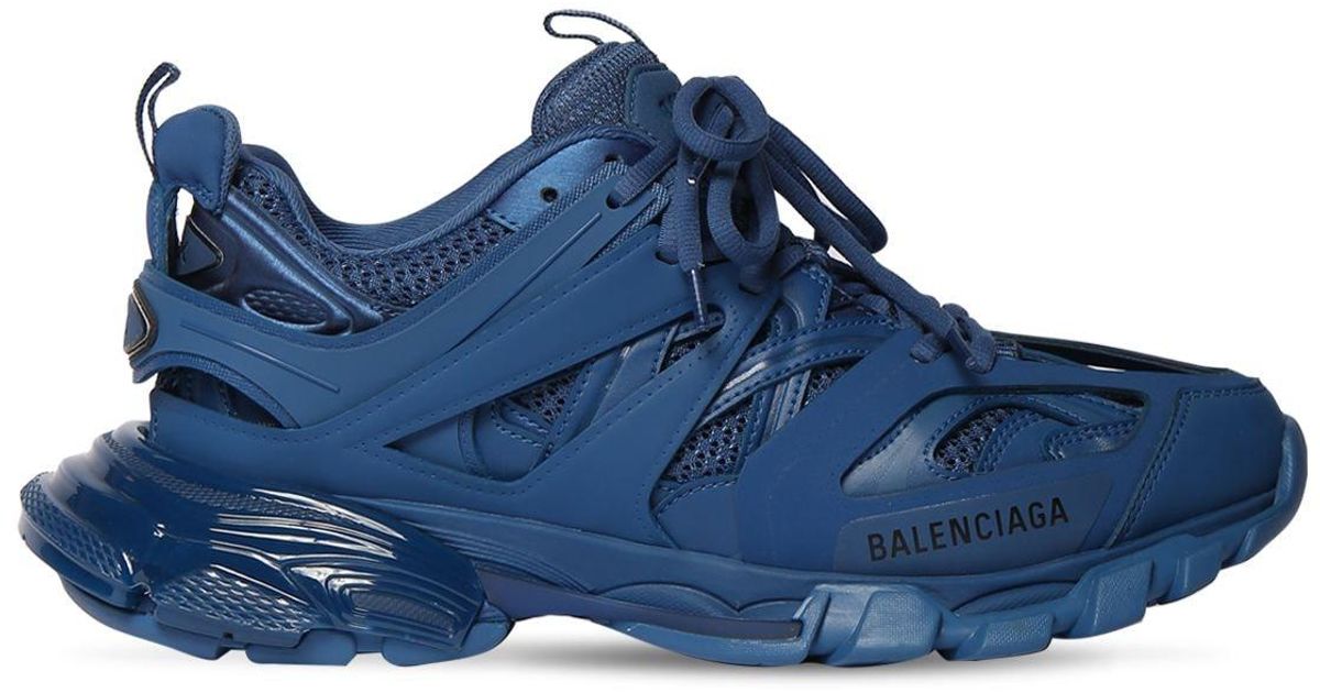 Balenciaga Chiffon Track Clearsole Tech Sneakers in Navy (Blue) for Men ...
