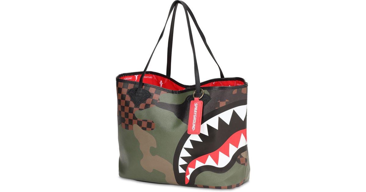 SPRAYGROUND Shark Shape Check Tote Bag at FORZIERI