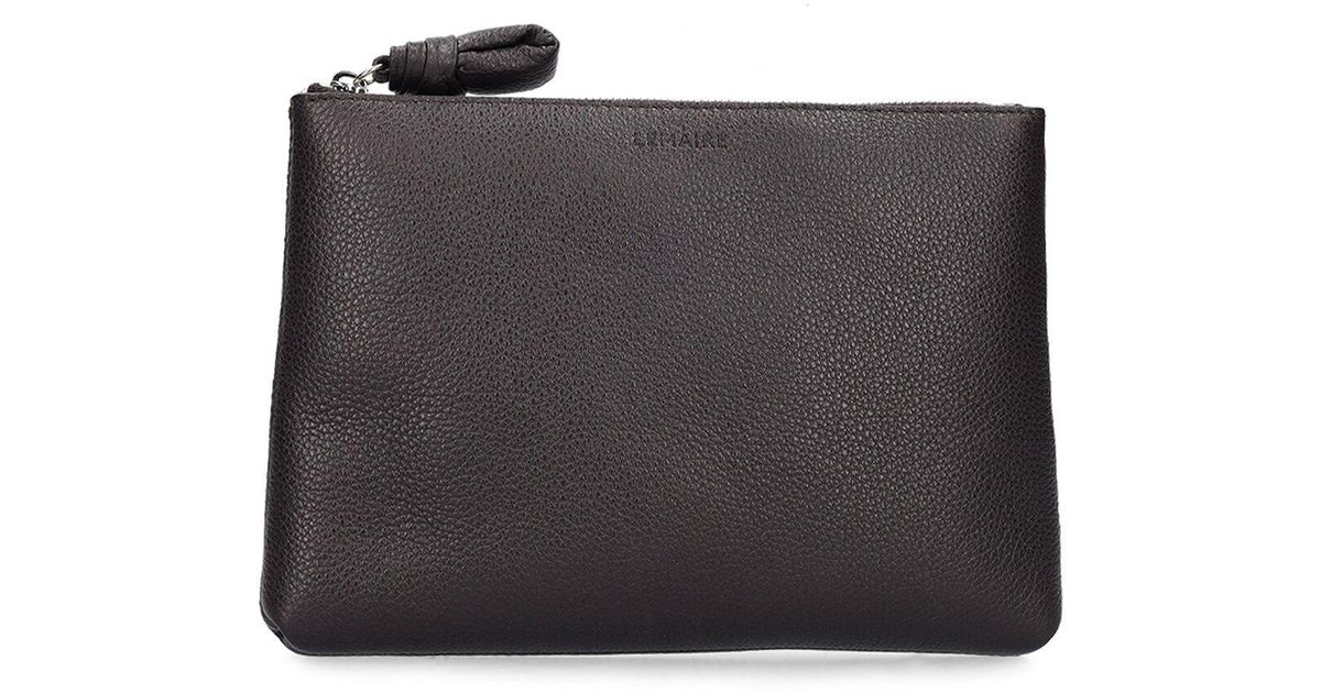 Lemaire Small Leather Pouch in Black | Lyst