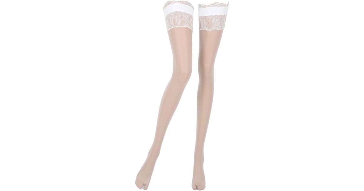 La Perla Lace Precieuse Thigh High Stockings in Ivory (Natural) - Lyst