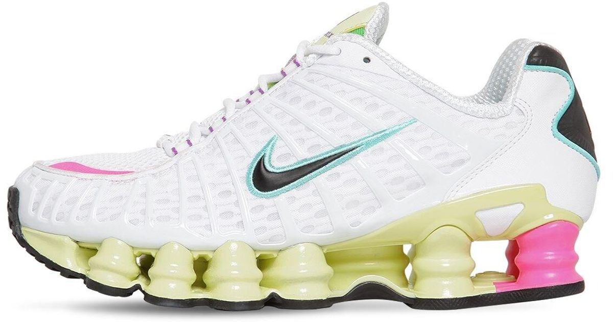 Nike Shox Total Sneakers in White/ Black/ Green/ Violet (White) - Save 55% - Lyst