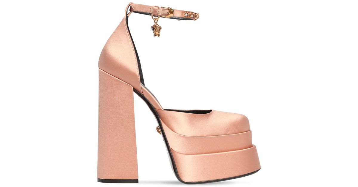 155mm platform satin pumps