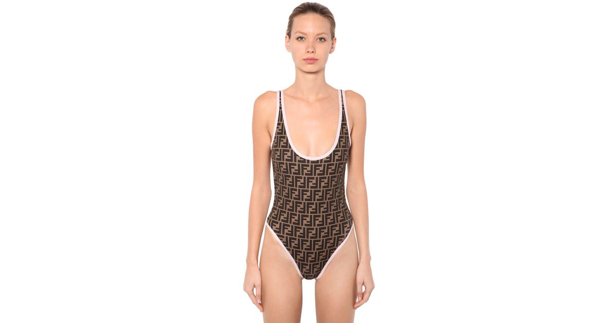 Two-piece swimsuit Fendi Beige size 44 IT in Lycra - 30761459