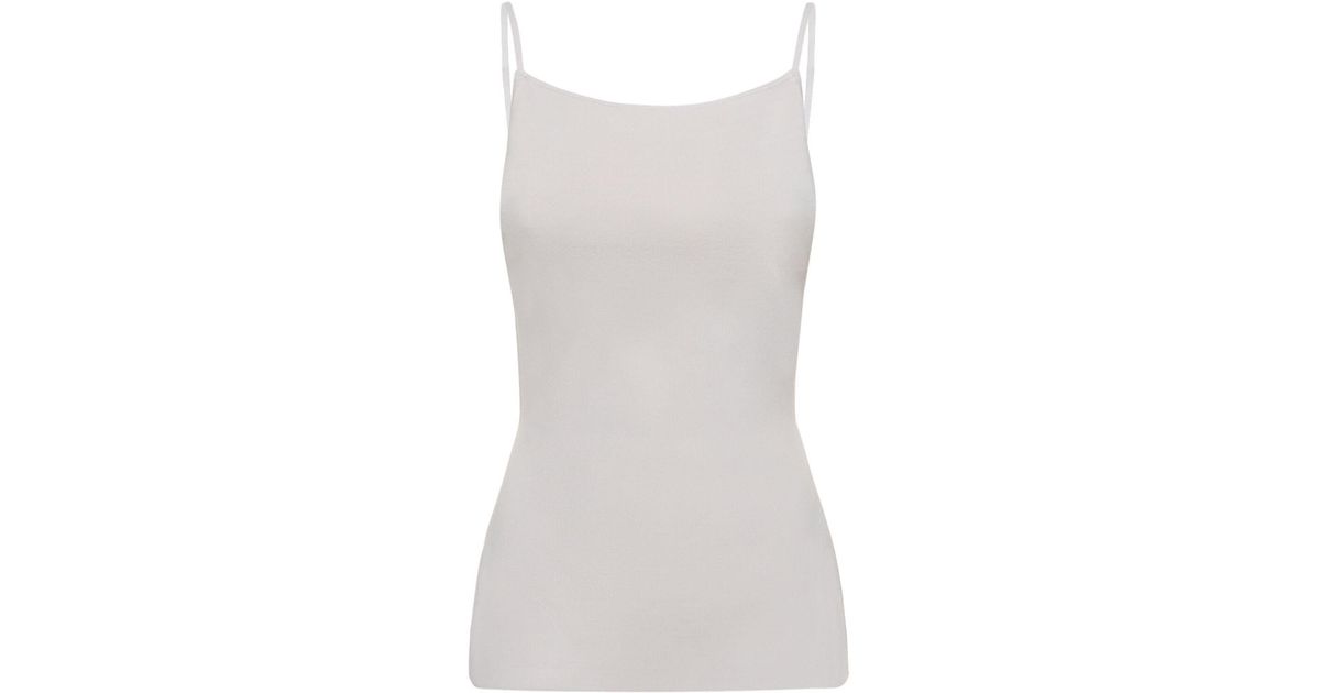 We Wore What Ribbed Stretch Viscose & Nylon Top in White Lyst