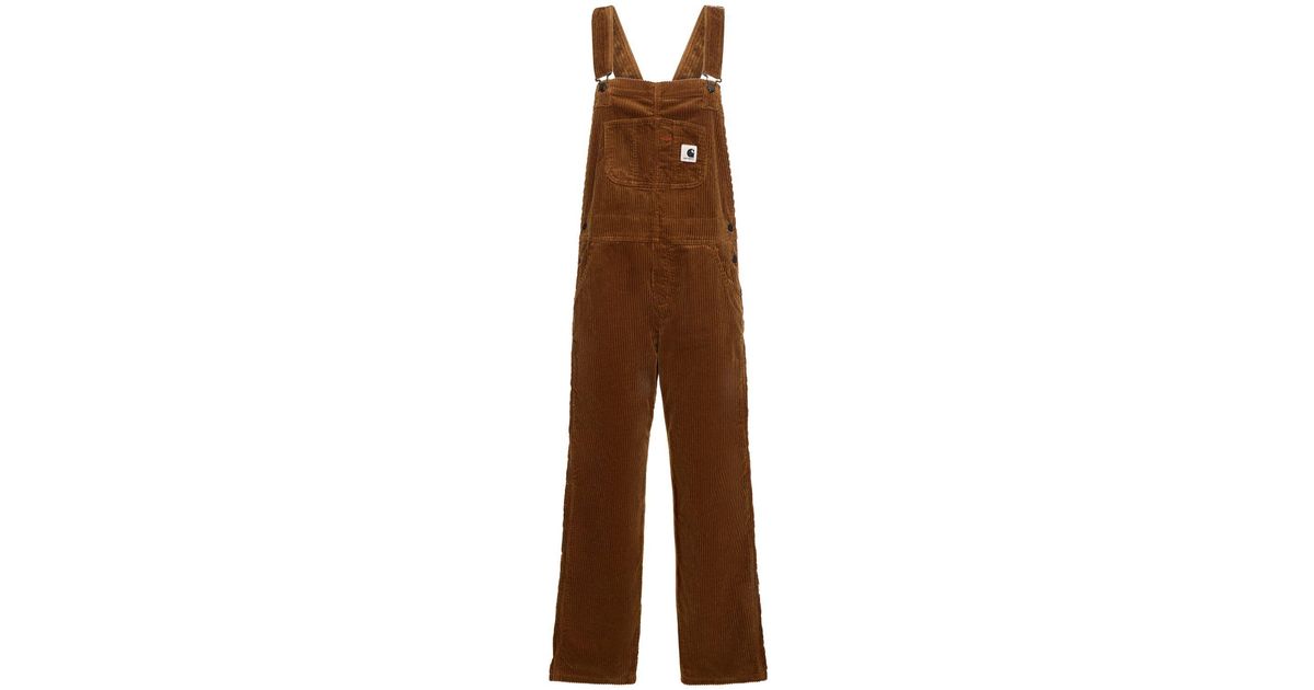 Carhartt Bib Corduroy Straight Overalls in Brown Lyst
