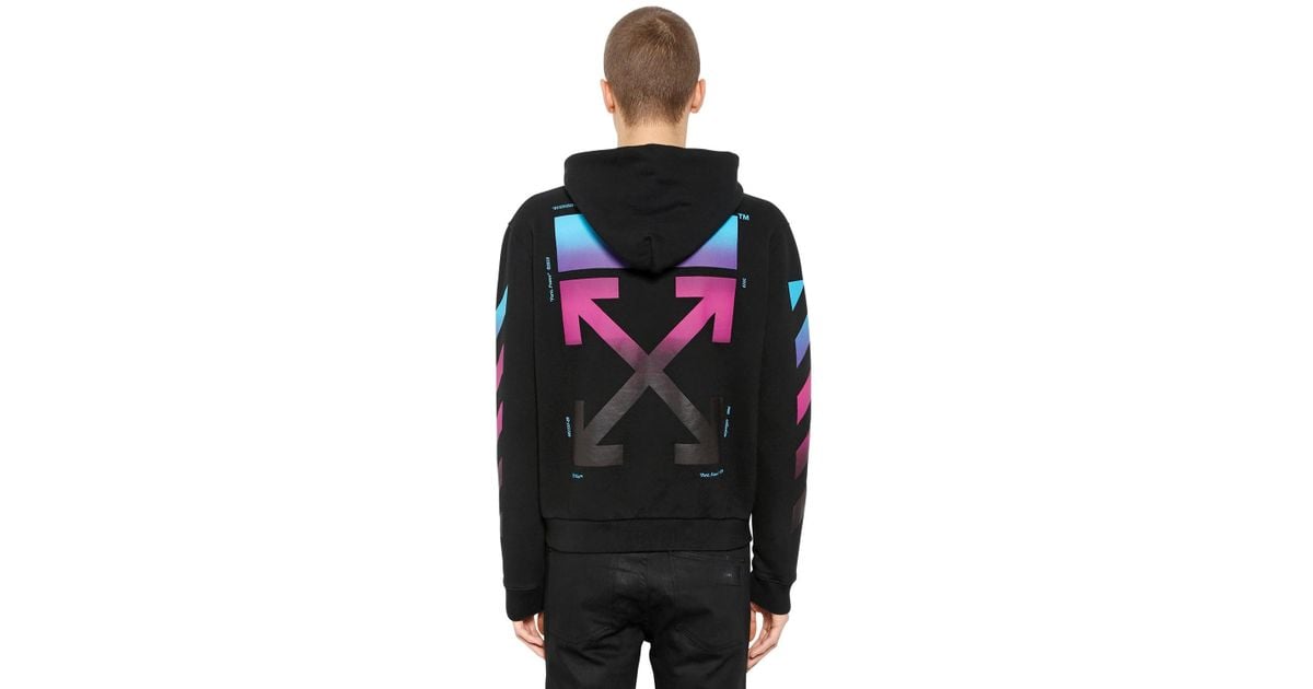 off white gradient zip up hoodie