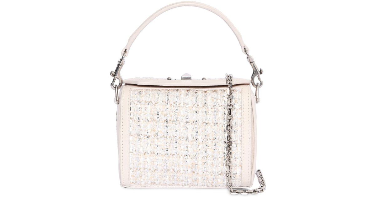 white tweed bag