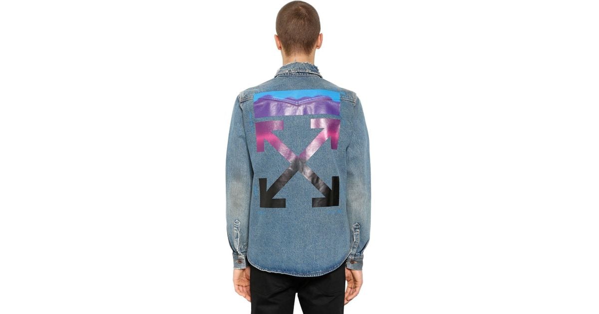 off white denim jacket gradient
