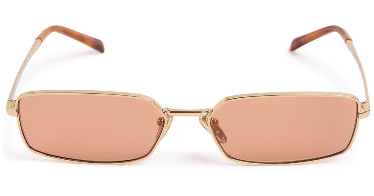 Prada Square Metal Sunglasses in Natural Lyst UK