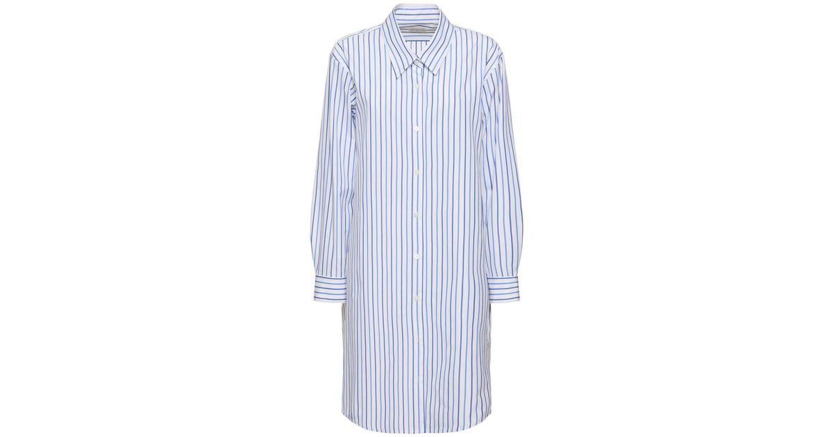 【Dries Van Noten】Striped compact poplin midi shirt dress Dries Van Noten Striped Compact Poplin Midi Shirt Dress in