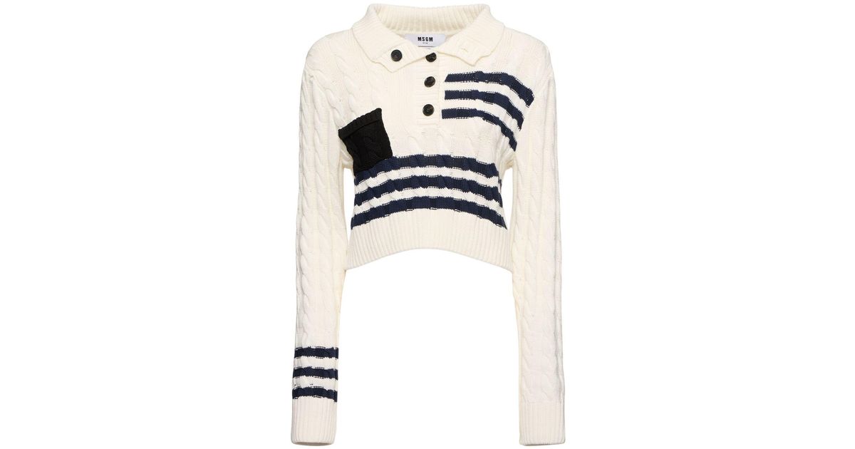 【送料&関税込】MSGM Stripe Ribbed Knit Sweater REHJJDFD Fall Winter Men Stripe Knitted Sweater Men's High
