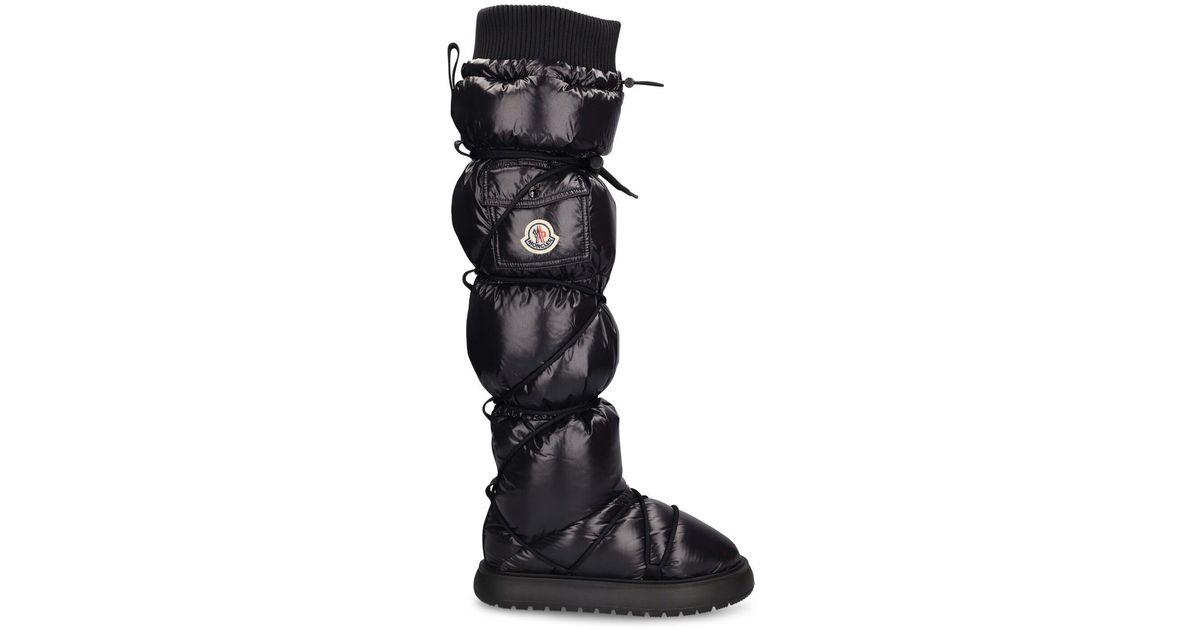 Moncler Gaia Pocket High Nylon Snow Boots in Black | Lyst