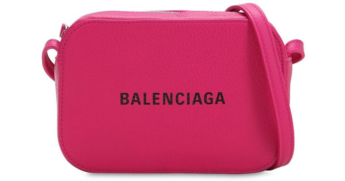 Balenciaga Everyday Camera Bag Xs Leather Pink Black - Lyst