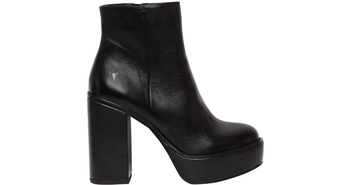 Windsor Smith 110mm Peyton Platform Leather Boots in Black | Lyst