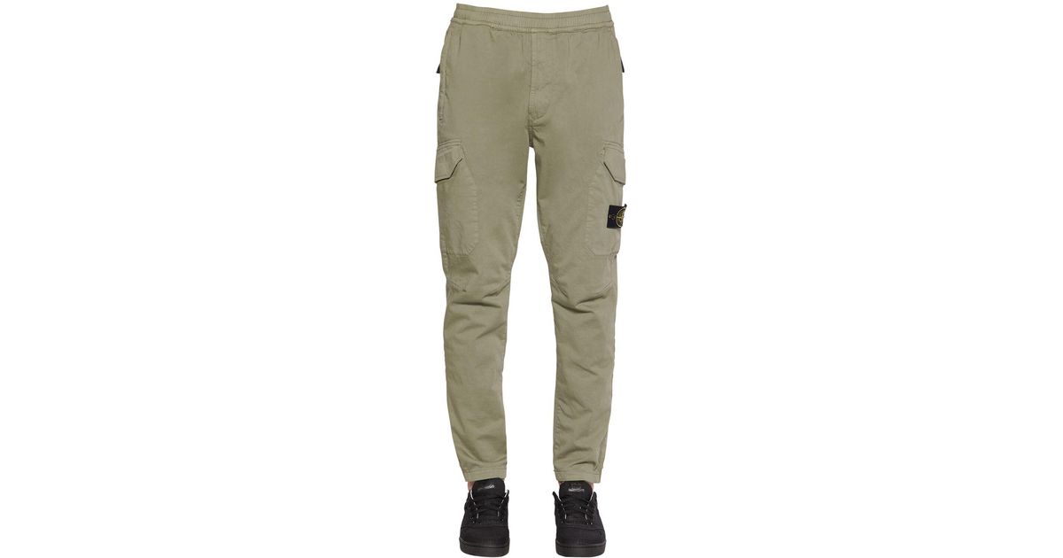 stone island cotton parachute cargo pants