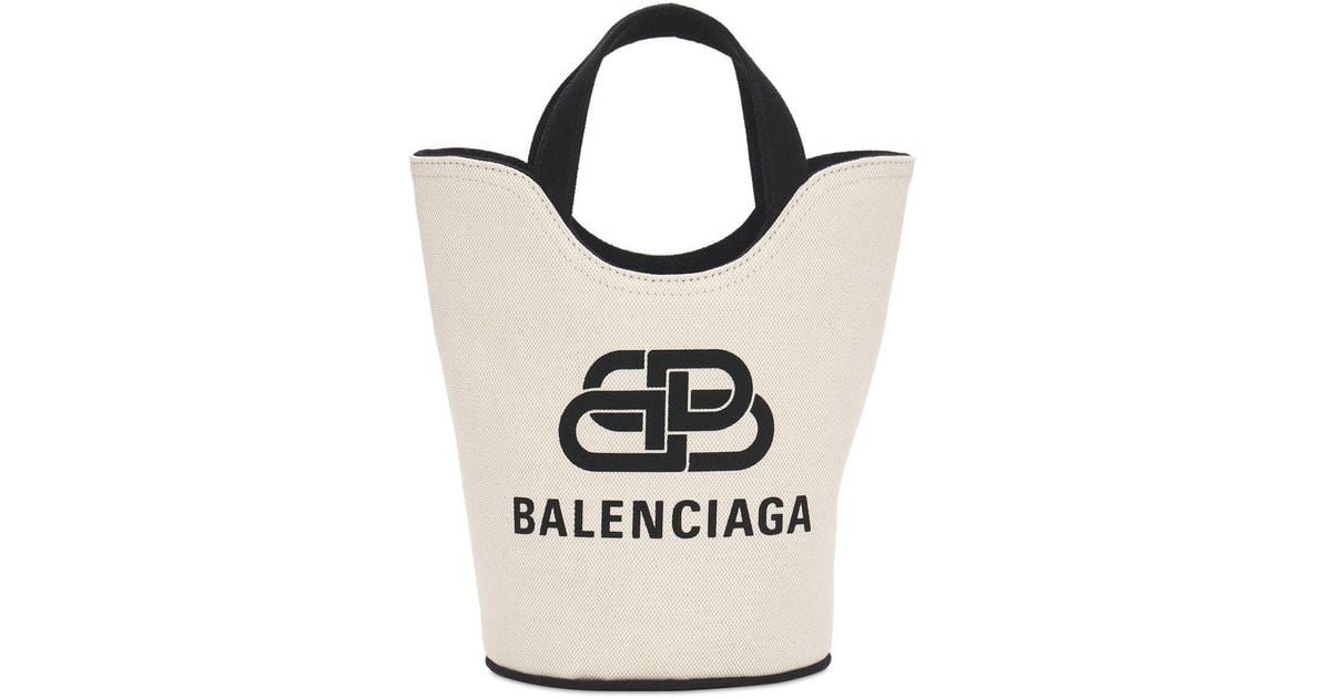 Balenciaga Xs Wave Monogram Print Canvas New Tote in Black Lyst Australia