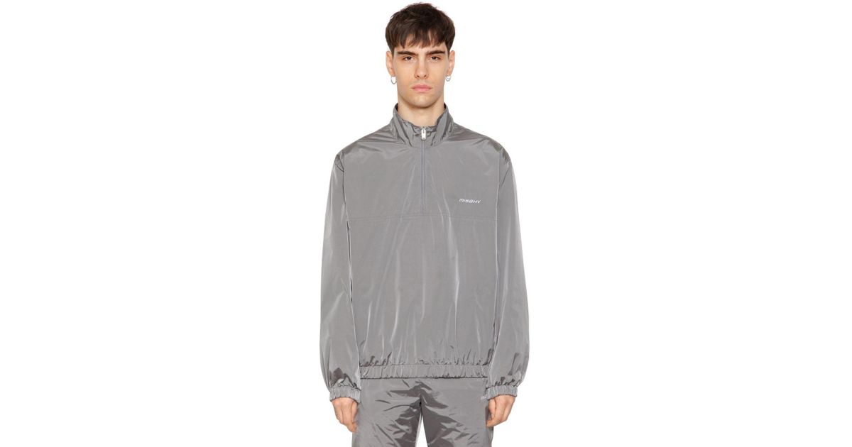 MISBHV Synthetic Half Zip Crispy Nylon Track Jacket in Grey (Gray 