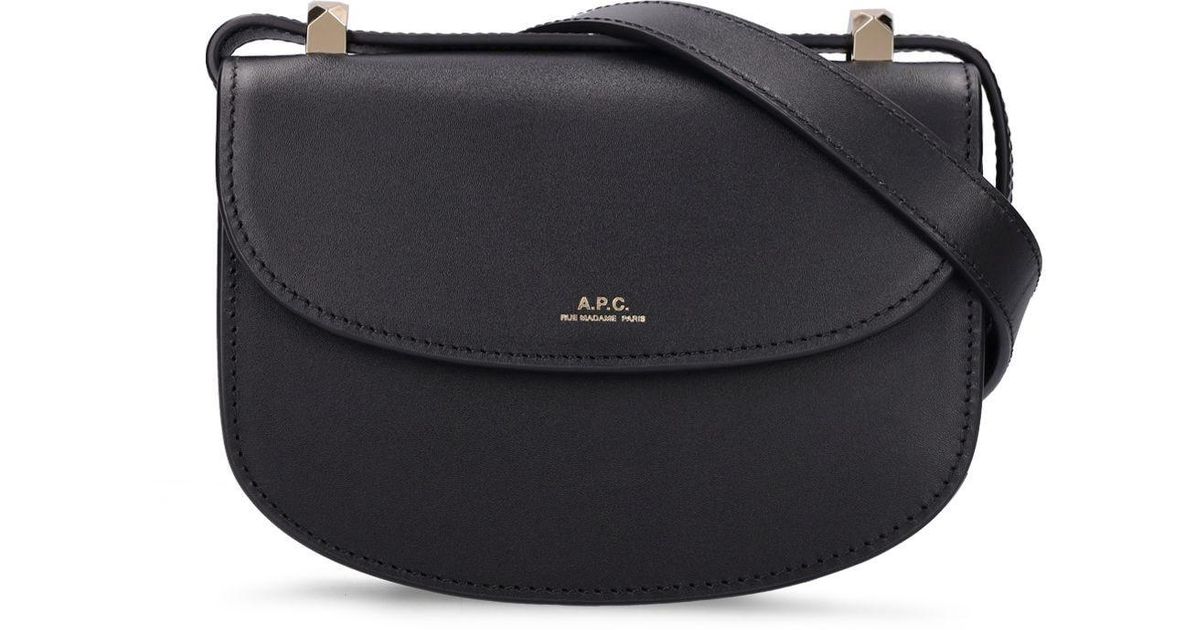 A.P.C. Mini Genève Leather Shoulder Bag in Black | Lyst