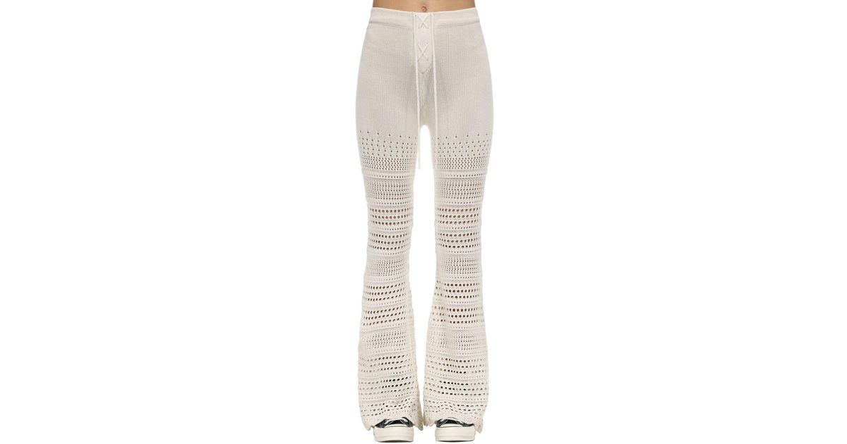 Amiri Flared Intarsia Knit Crochet 