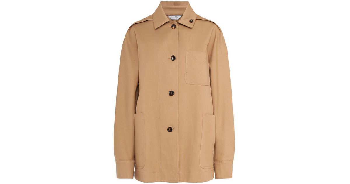 【関税&送料込】Max Mara Moneta Saharan Jacket In Gabardine MAX MARA Moneta saharan jacket in gabardine - Brown