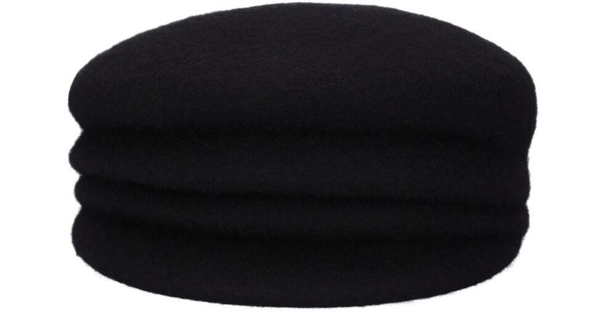 Yohji Yamamoto Tuck Wool Hunting Cap in Black for Men Lyst