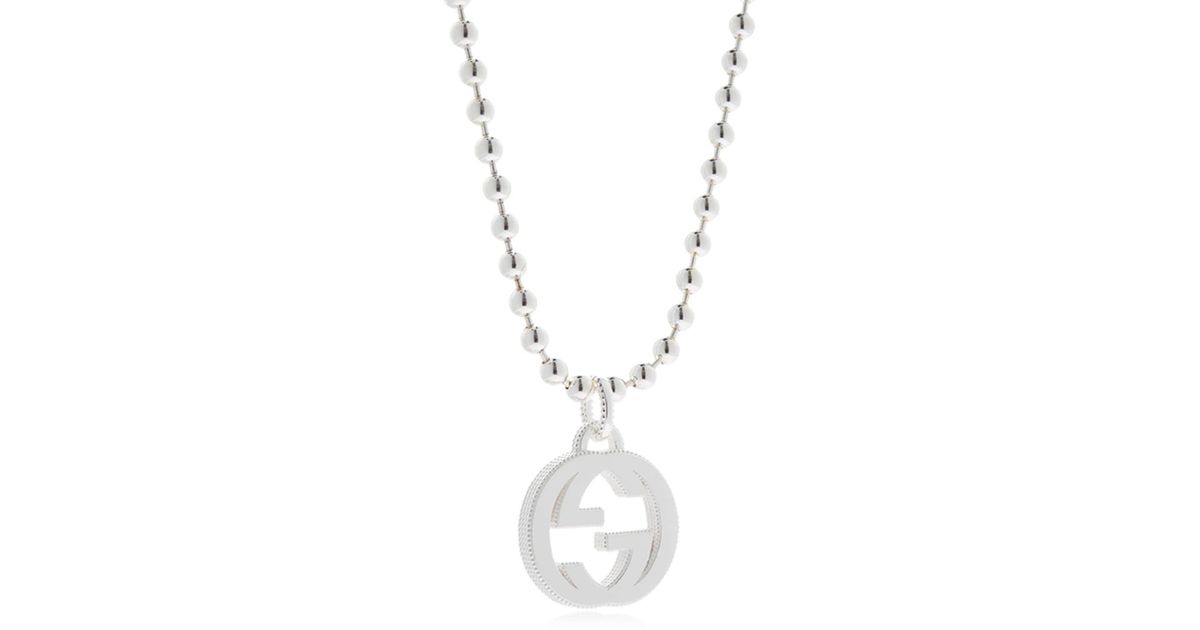 Collana Con Charm Gg 45cm da Uomo di Gucci in Metallizzato | Lyst