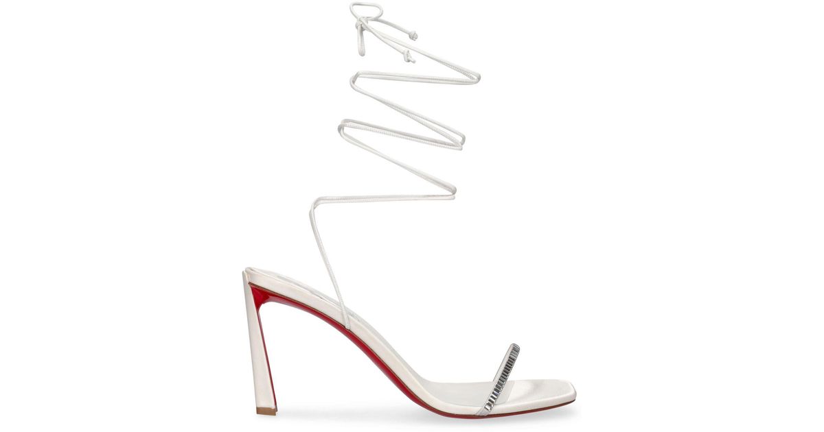 Christian Louboutin 85mm Condora Satin Sandals in White Lyst