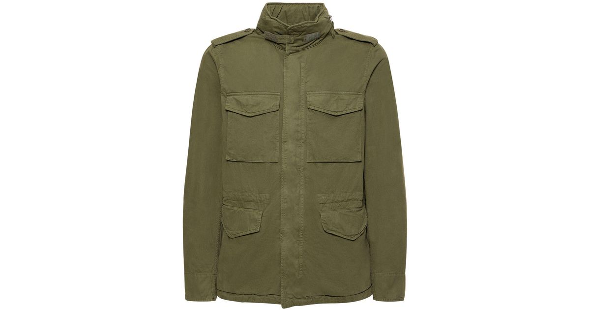 Aspesi Cotton Field Jacket W/ Hood in Green for Men | Lyst